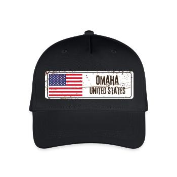 Omaha United States Flag - Organic Kids’ Baseball Cap - black - Front