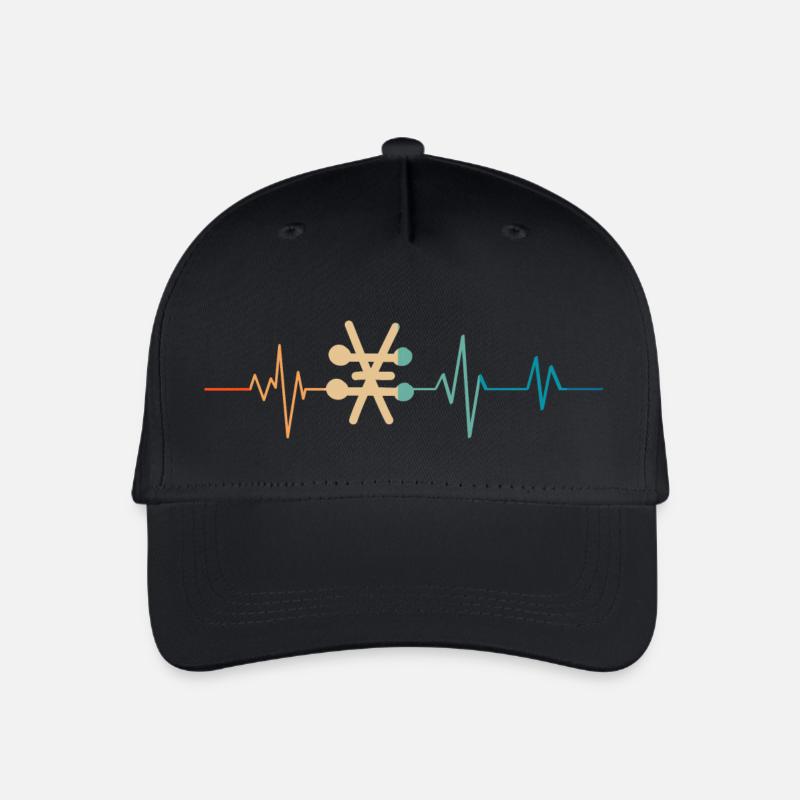 Retro Herzschlag Alchemistisches Symbol - Kinder Bio Basecap - Schwarz
