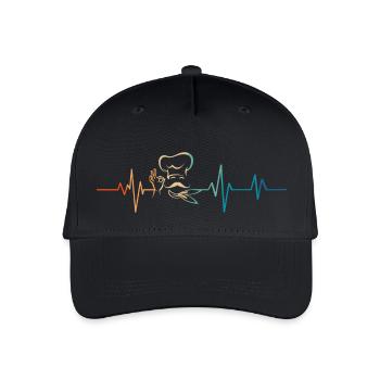 Herzschlag Retro Koch - Kinder Bio Basecap - Schwarz - Vorne