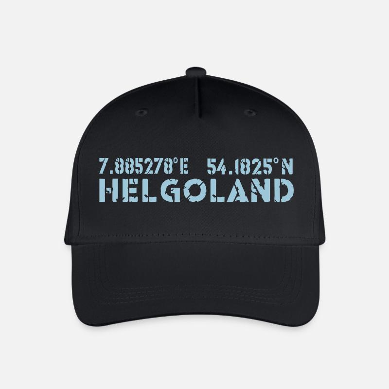 Helgoland Koordinaten - Kinder Bio Basecap - Schwarz