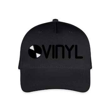 Schallplatte Vinyl logo - Kinder Bio Basecap - Schwarz - Vorne