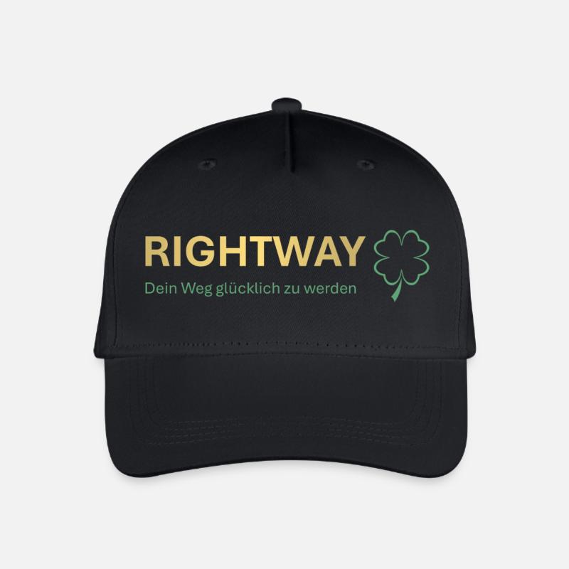 Rightway - Dein Weg glücklich zu werden - Kinder Bio Basecap - Schwarz