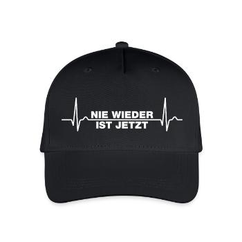 Nie wieder ist jetzt Gegen Rechts gegen Hetze EKG - Kinder Bio Basecap - Schwarz - Vorne