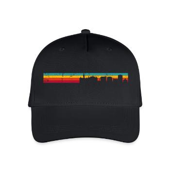 Silhouette des Sonnenuntergangs-Skyline-Verlaufs - Kinder Bio Basecap - Schwarz - Vorne