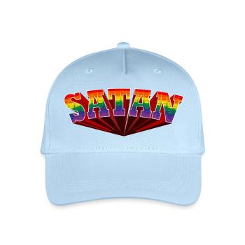 Satan Rainbow Text - Organic Kids’ Baseball Cap - light blue - Front