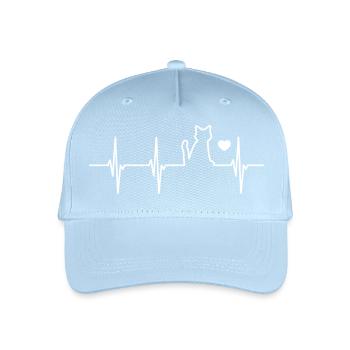 Heartbeat Cat Lovers - Organic Kids’ Baseball Cap - light blue - Front