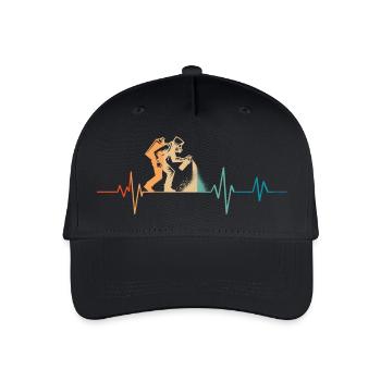 Retro Heartbeat Graffiti - Organic Kids’ Baseball Cap - black - Front