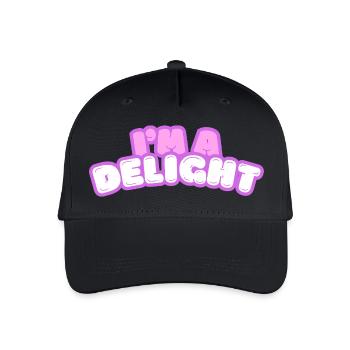 Im Delight Bubble Text - Organic Kids’ Baseball Cap - black - Front