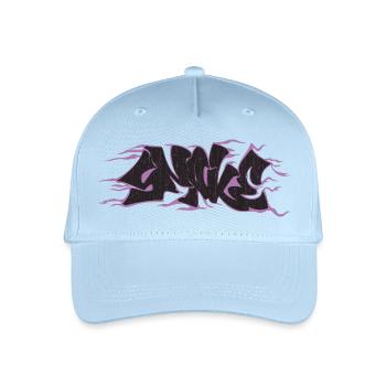 Graffiti Hand Schlange zeichnen lila - Kinder Bio Basecap - Hellblau - Vorne