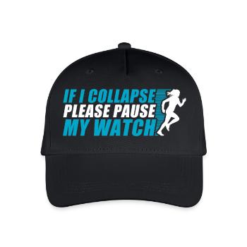 Si je m’effondre drôle course à pied coureur de jogging - Casquette de baseball bio Enfant - noir - Devant