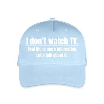 Ich schaue kein Fernsehen - Kinder Bio Basecap - Hellblau - Vorne