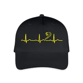 GESCHENK - EKG HERZLINIE COBRA SCHLANGE yellow - Kinder Bio Basecap - Schwarz - Vorne
