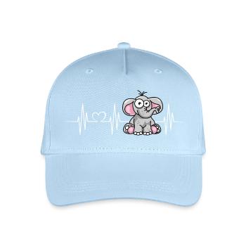 heartbeat elefant herzschlag elefanten Herzschlag - Kinder Bio Basecap - Hellblau - Vorne