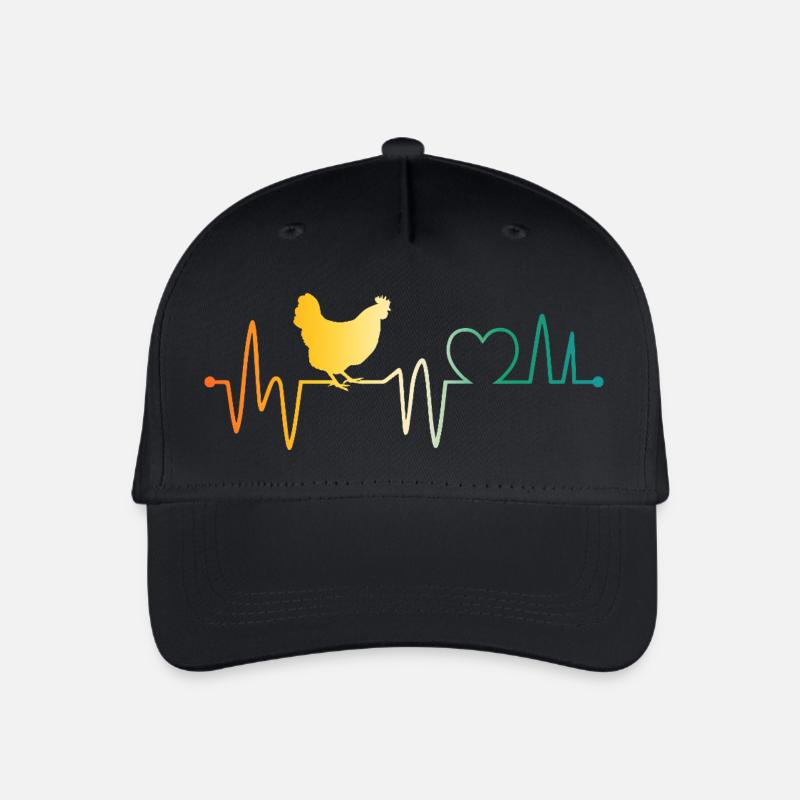 Hühner Herzschlag Henne - Kinder Bio Basecap - Schwarz