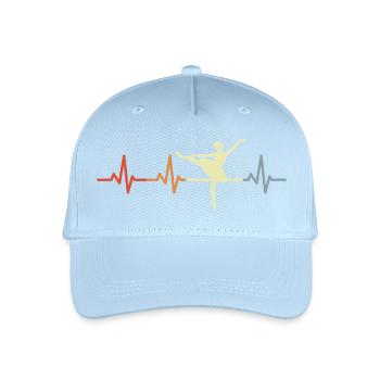 Vintage Ballet Girl Heart Line - Organic Kids’ Baseball Cap - light blue - Front