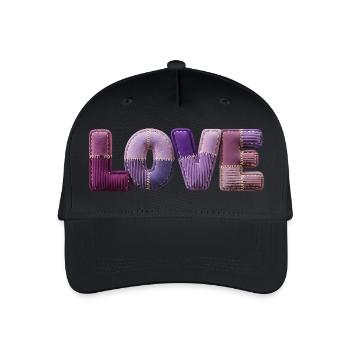 J’adore le look patchwork en tissu 3D en lettres - Casquette de baseball bio Enfant - noir - Devant