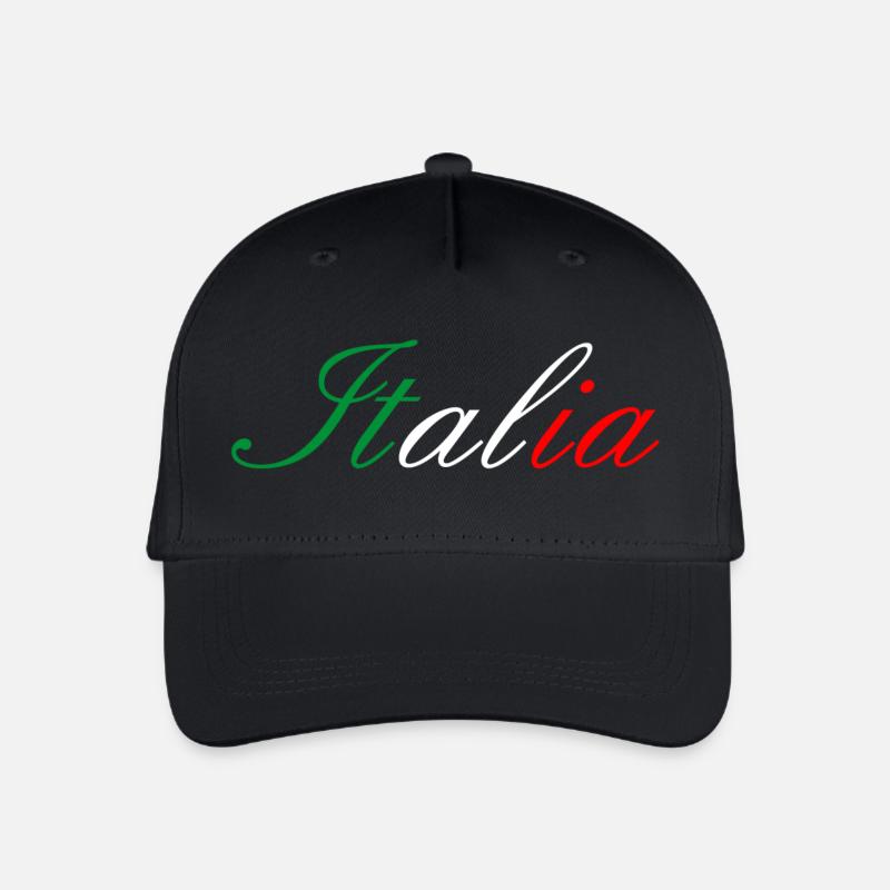 Italia Schreibfarbe Flagge - Kinder Bio Basecap - Schwarz