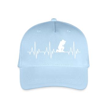 Herzschlag EKG Photograf Fotograf Photoapparat - Kinder Bio Basecap - Hellblau - Vorne