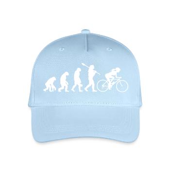 Evolution der weiblichen Silhouette der weiblichen Silhouette der Frau beim Radfahren - Kinder Bio Basecap - Hellblau - Vorne