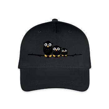 trois hiboux sur une branche - Casquette de baseball bio Enfant - noir - Devant