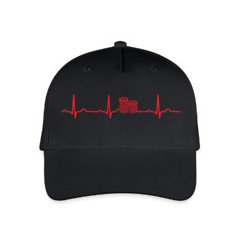 GESCHENK - EKG HERZLINIE POKER CASINO Red - Kinder Bio Basecap - Schwarz - Vorne