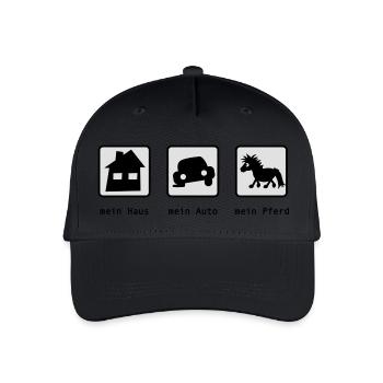 Mein Haus, mein Auto, mein Pferd - Kinder Bio Basecap - Schwarz - Vorne