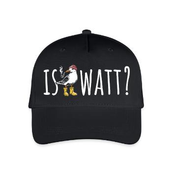 Möwe - Is Watt? - Nordsee - Geschenk - Kinder Bio Basecap - Schwarz - Vorne
