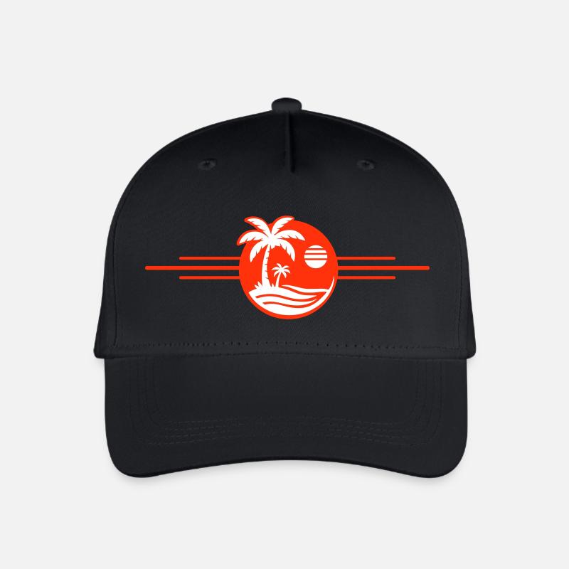 Strand Palmen Meer - Kinder Bio Basecap - Schwarz