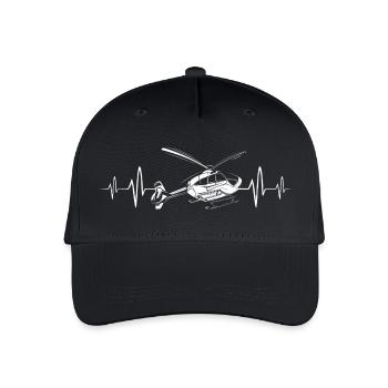 Herzschlag Helikopter Pilot Design für Fans - Kinder Bio Basecap - Schwarz - Vorne