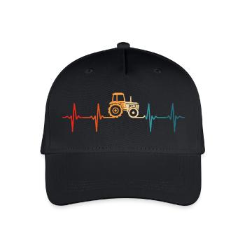 Farmer Herzschlagtraktor - Kinder Bio Basecap - Schwarz - Vorne