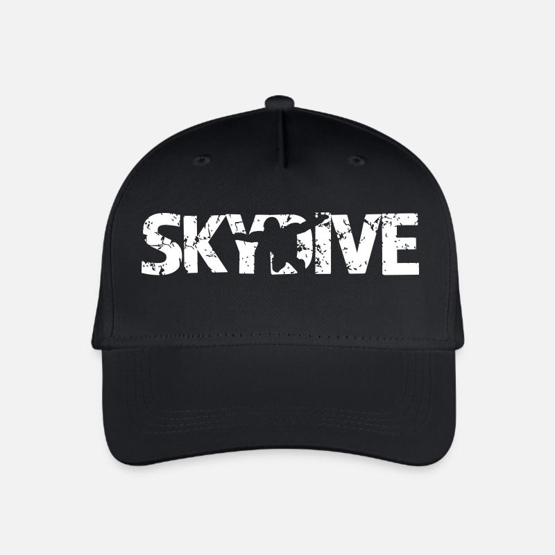 Skydive silhouette - Organic Kids’ Baseball Cap - black