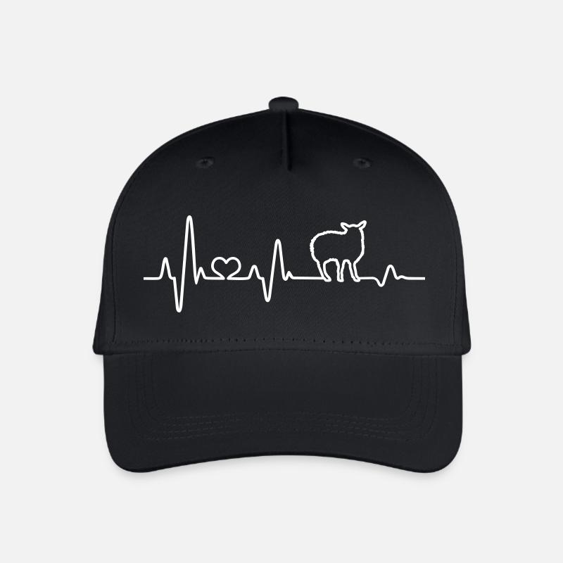 Sheep heartbeat shepherd gift idea ram - Organic Kids’ Baseball Cap - black