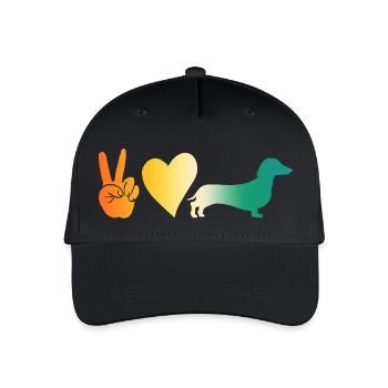 Hund Dackel - Kinder Bio Basecap - Schwarz - Vorne