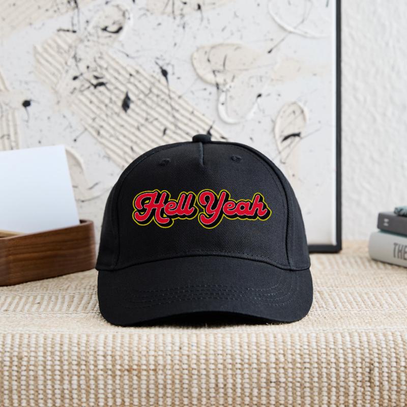 Hell Yeah 3D Retro Script Organic Kids’ Baseball Cap