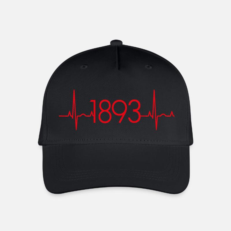 1893 Herzschlag Stuttgart Fußball - Kinder Bio Basecap - Schwarz