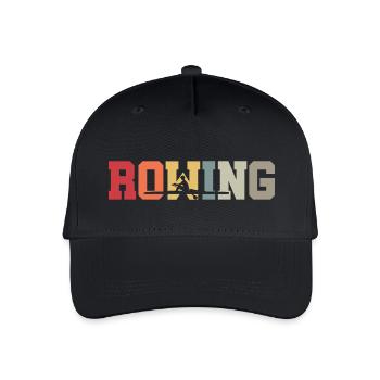 Rowing - Rudern - Ruderer - Ruderin - Aviron - Kinder Bio Basecap - Schwarz - Vorne