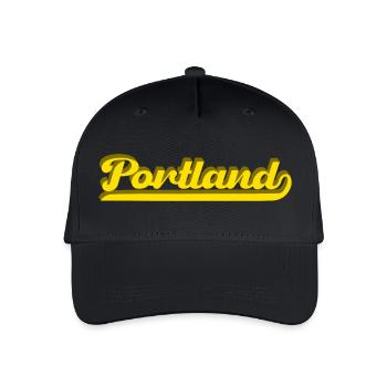 Portland Retro Script - Organic Kids’ Baseball Cap - black - Front