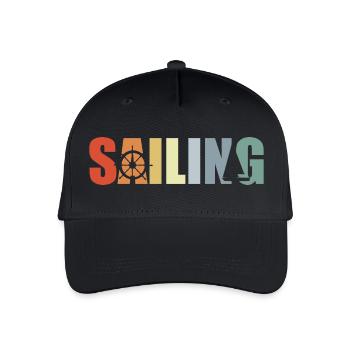 Sailing Sailboat - Organic Kids’ Baseball Cap - black - Front