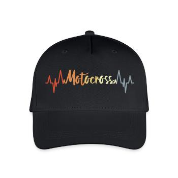 Motocross Cardiogram Vintage - Organic Kids’ Baseball Cap - black - Front