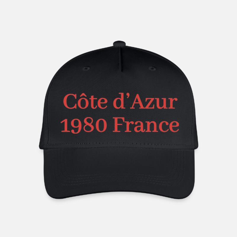 Côte d'Azur 1980 Frankreich - Kinder Bio Basecap - Schwarz