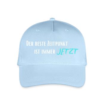 Der beste Zeitpunkt ist immer Jetzt - Kinder Bio Basecap - Hellblau - Vorne