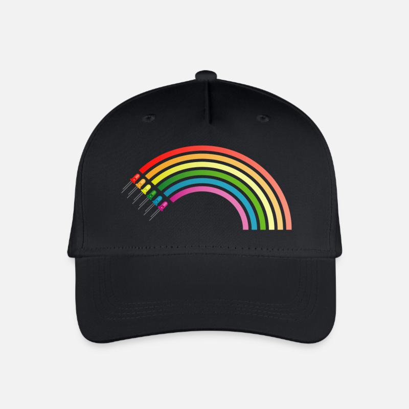 Regenbogen LED - Kinder Bio Basecap - Schwarz