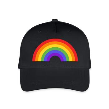 Regenbogen - Kinder Bio Basecap - Schwarz - Vorne