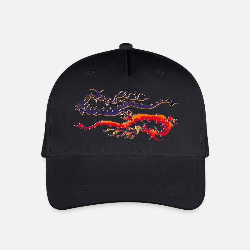 Drachen - Kinder Bio Basecap - Schwarz