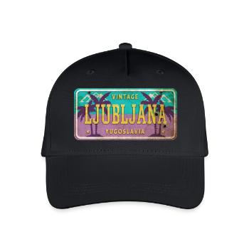 Ljubljana Jugoslawien Vintage Schild - Kinder Bio Basecap - Schwarz - Vorne