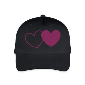 Valentinstag Herz violett - Kinder Bio Basecap - Schwarz - Vorne