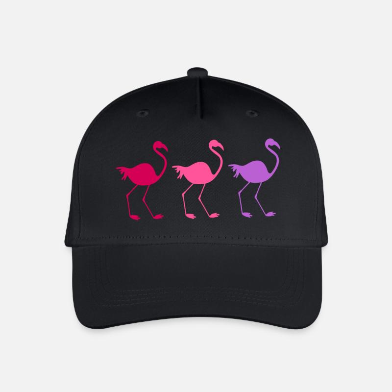 Drei bunte Flamingos - Kinder Bio Basecap - Schwarz
