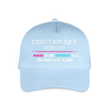 Mom and Nurse - Organic Kids’ Baseball Cap - light blue - Front