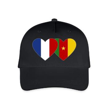 France Drapeau Cameroun Cœur - Casquette de baseball bio Enfant - noir - Devant