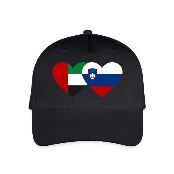 United Arab Emirates Slovenia Flag Heart - Organic Kids’ Baseball Cap - black - Front